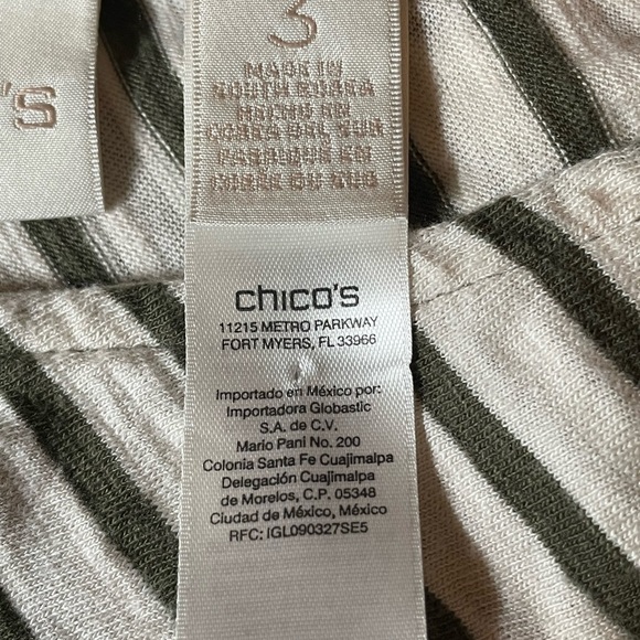 Chico’s army green and cream top - Picture 5 of 6